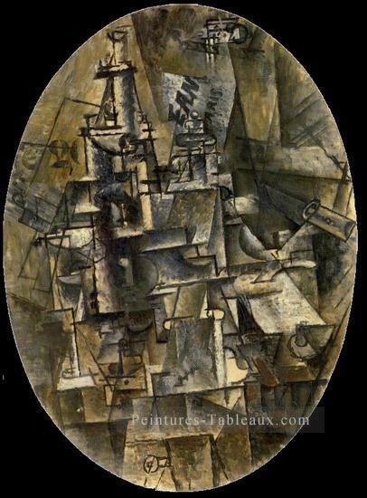 Bouteille verre fourchette 1911 cubisme Pablo Picasso Peintures à l'huile